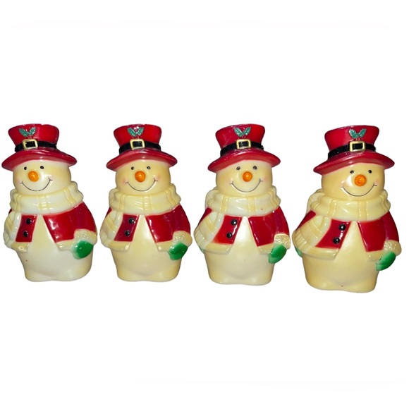 Snowman Blow Mold Pathway Markers Set Of 4 Lighted Christmas Yard - Picture 3 of 9